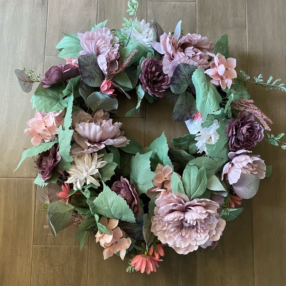 Purple floral wreath